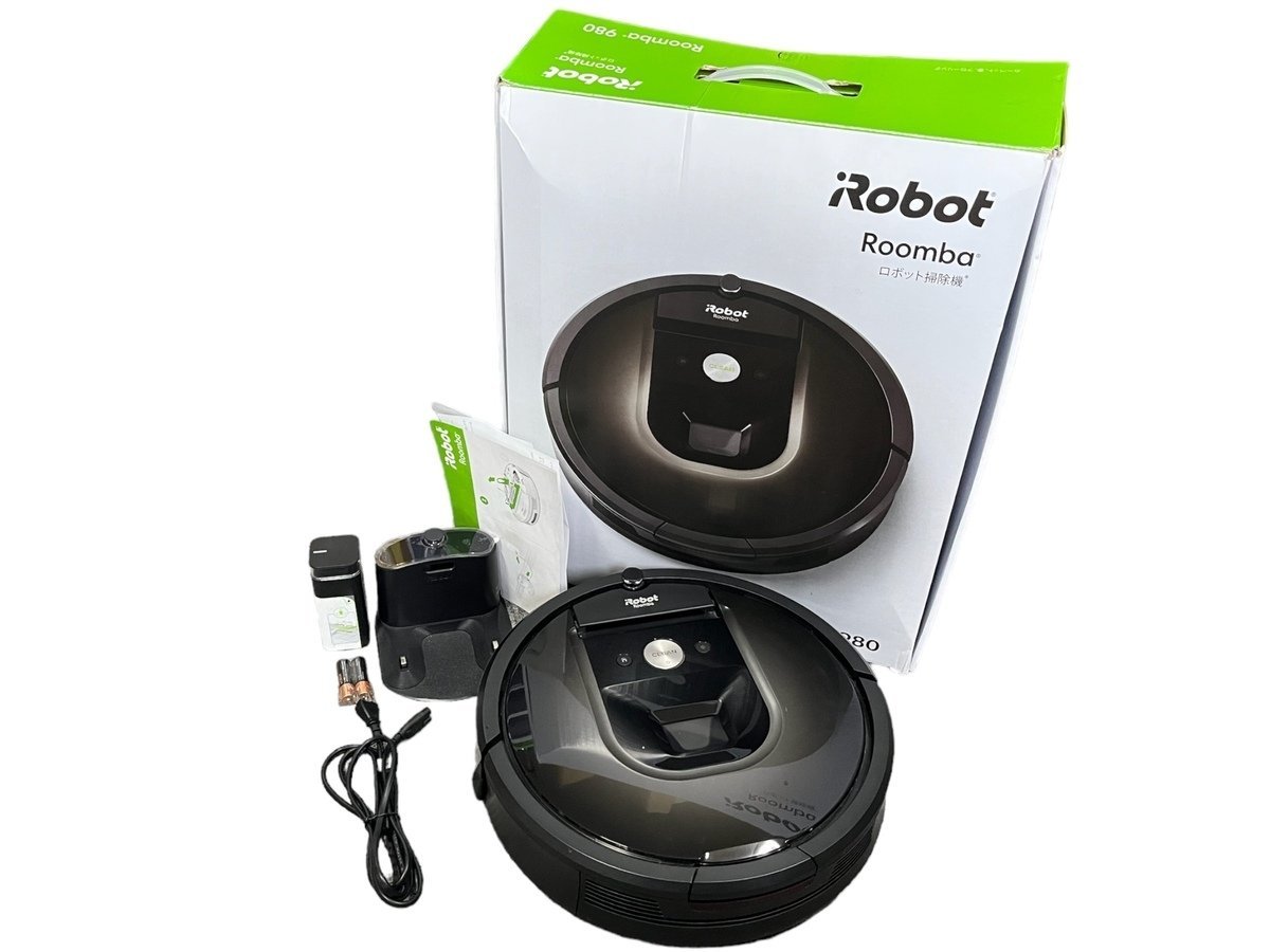 【美品】iRobot アイロボット Roomba ルンバ 980 2020年製 掃除機 ロボット掃除機 円形掃除機 自動掃除機 ブラック 付属品 箱 取説 電池等