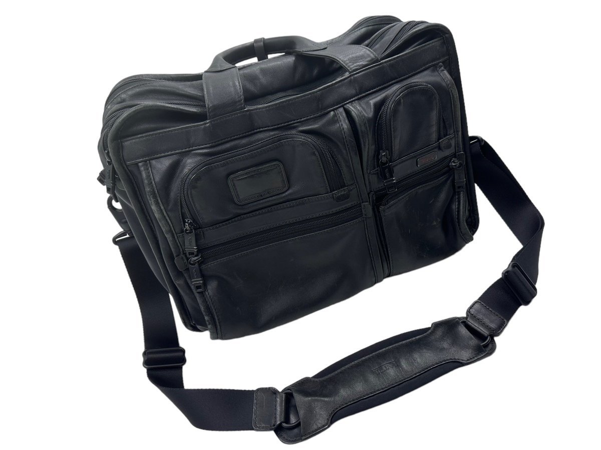 美品 TUMI トゥミ バッグ レザー BLK エクスパンダブル 2WAY ブリーフケース 黒 コンピューター かばん パソコン ブランド 鞄 本体 大容量