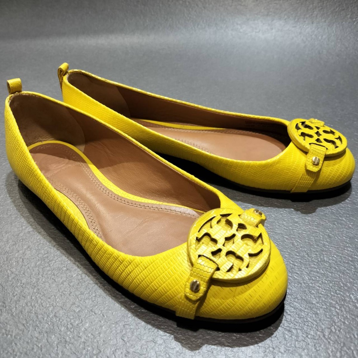 TORY BURCH フラットシューズ リザード トカゲバレエシューズ