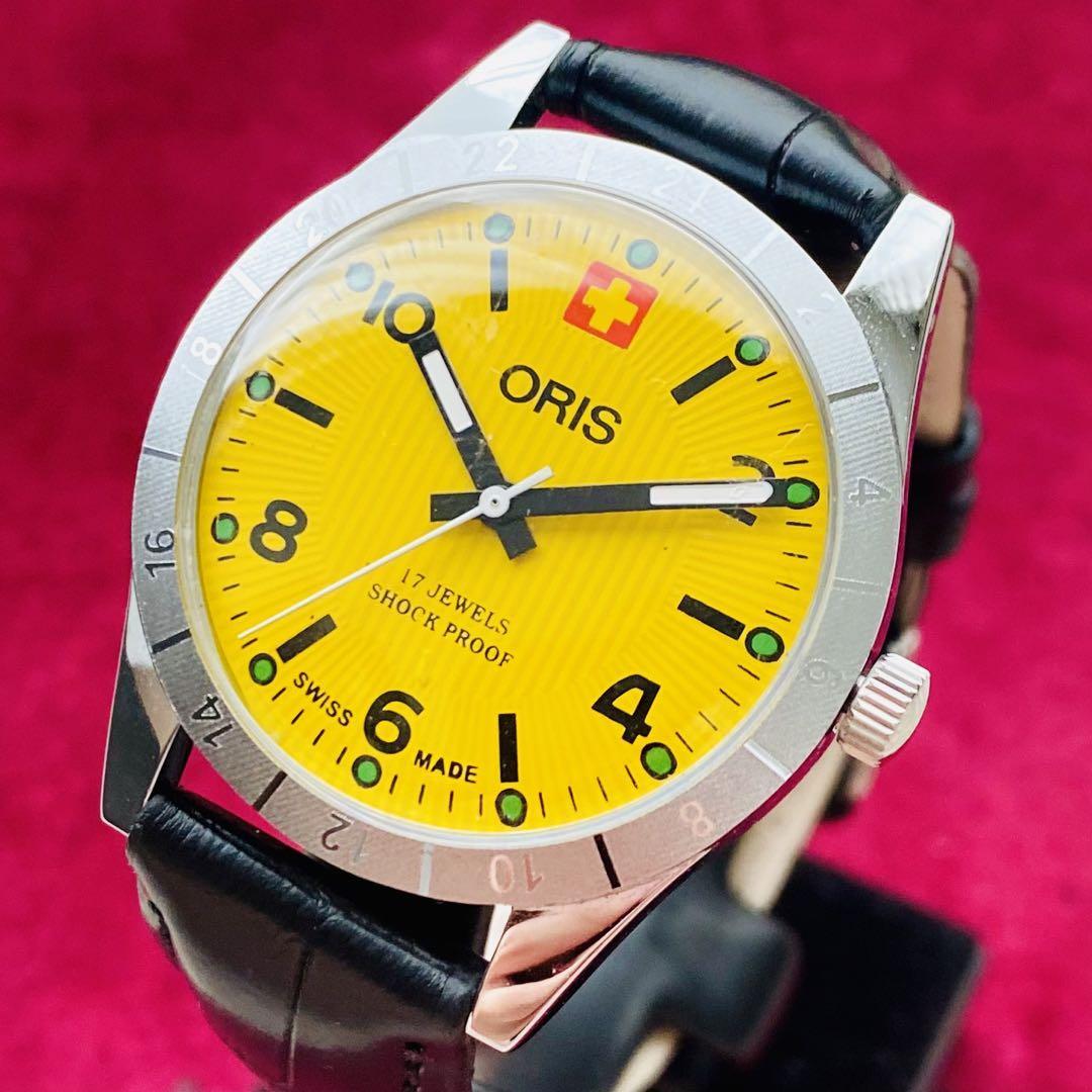 ORIS/オリス★【整備済み】超美品・稼働品/ヴィンテージ/スイス/ 17J/メンズ腕時計/アンティーク/機械式手巻き/アナログ/革ベルト870の画像9