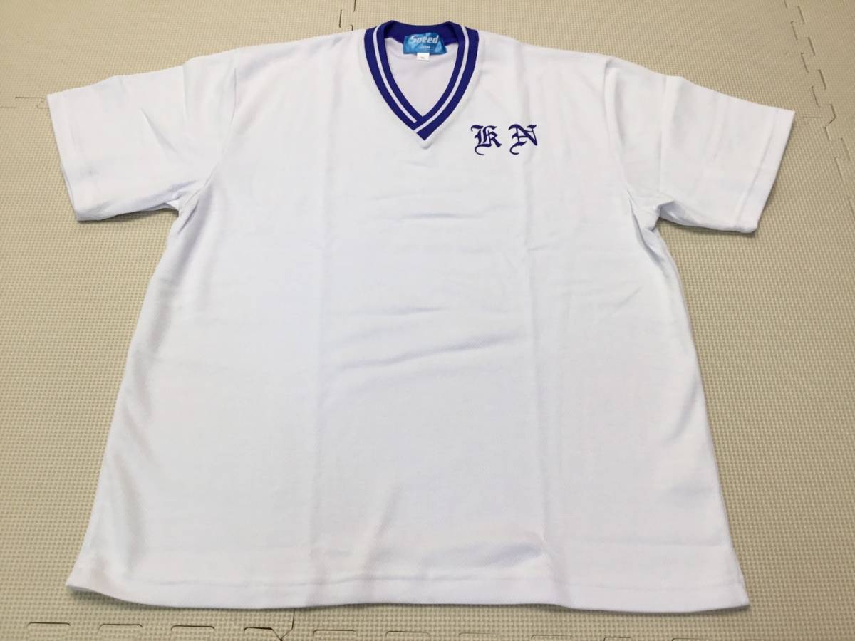 SS-HVB3L new goods [ Kashiwa . city .. under north junior high school ] short sleeves sport wear size 3L/ white × blue /Sneed Sanwa/ gym uniform / motion put on / junior high school student / large size 