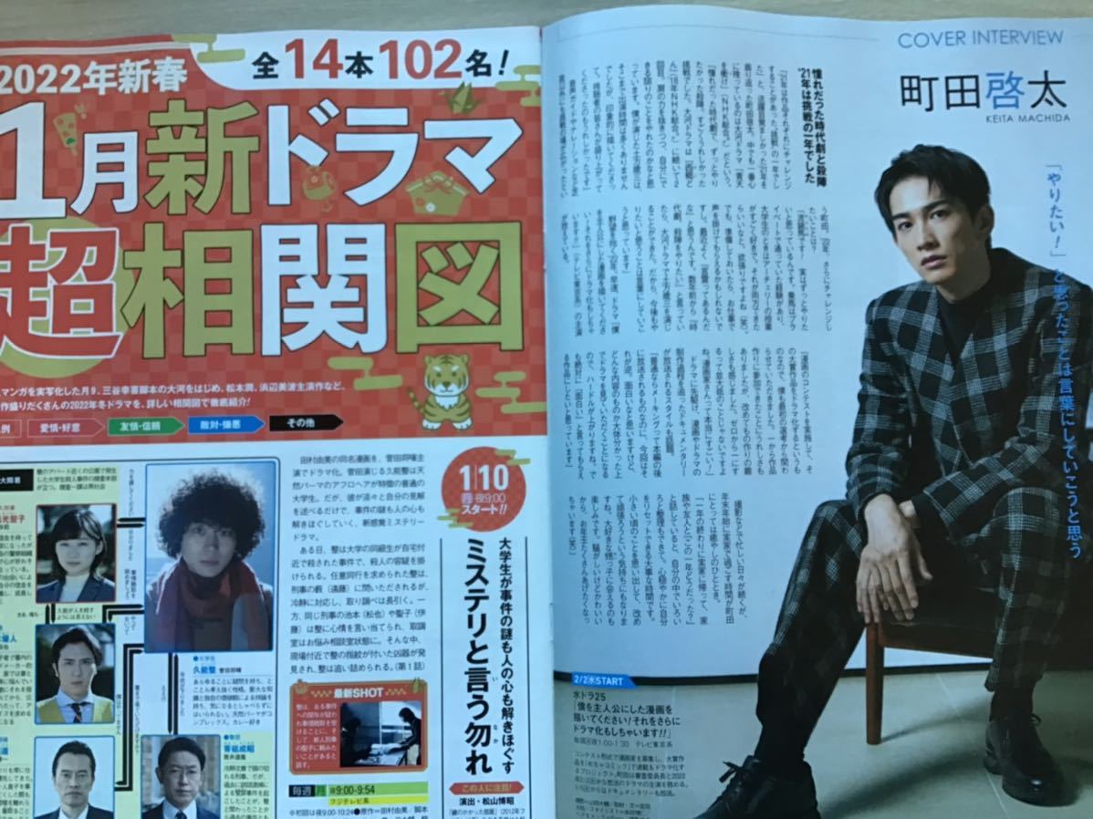 町田啓太(表紙) 特別2021冬号 全国版★ザ テレビジョン★1月ドラマ超相関図★小栗 高畑 松本 波瑠 佐々木 菅田 浜辺 他★A4サイズ★新品_画像3