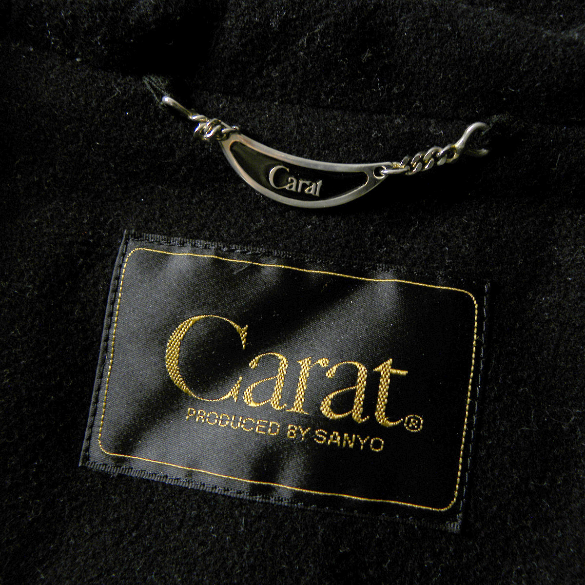 キャラット Carat イタリア製生地使用 ウールカシミヤ メルトンフーデッドコート アウター ゆったりシルエット ブラック l1027-5_画像6