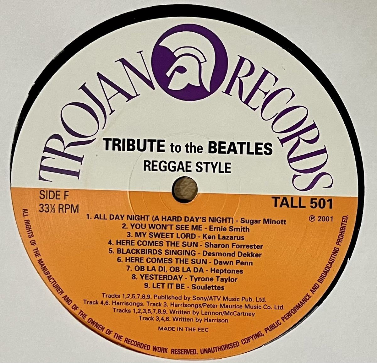 希少 BEATLES ビートルズ TRIBUTE to the BEATLES REGGAE STYLE 3LP レコード 絶版 中古品_画像10