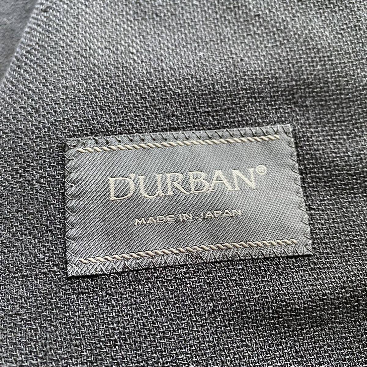 ダーバン DURBAN テーラードジャケット アンコン リネン混 ウール 2B カジュアル ブレザー Lサイズ ブラック 黒 日本製 AB6_画像7