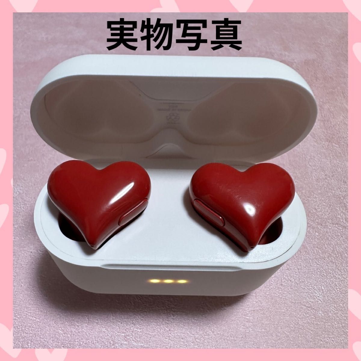 ★セール★ワイヤレスイヤホン ハート ヘッドフォン  可愛い Bluetooth ピンク