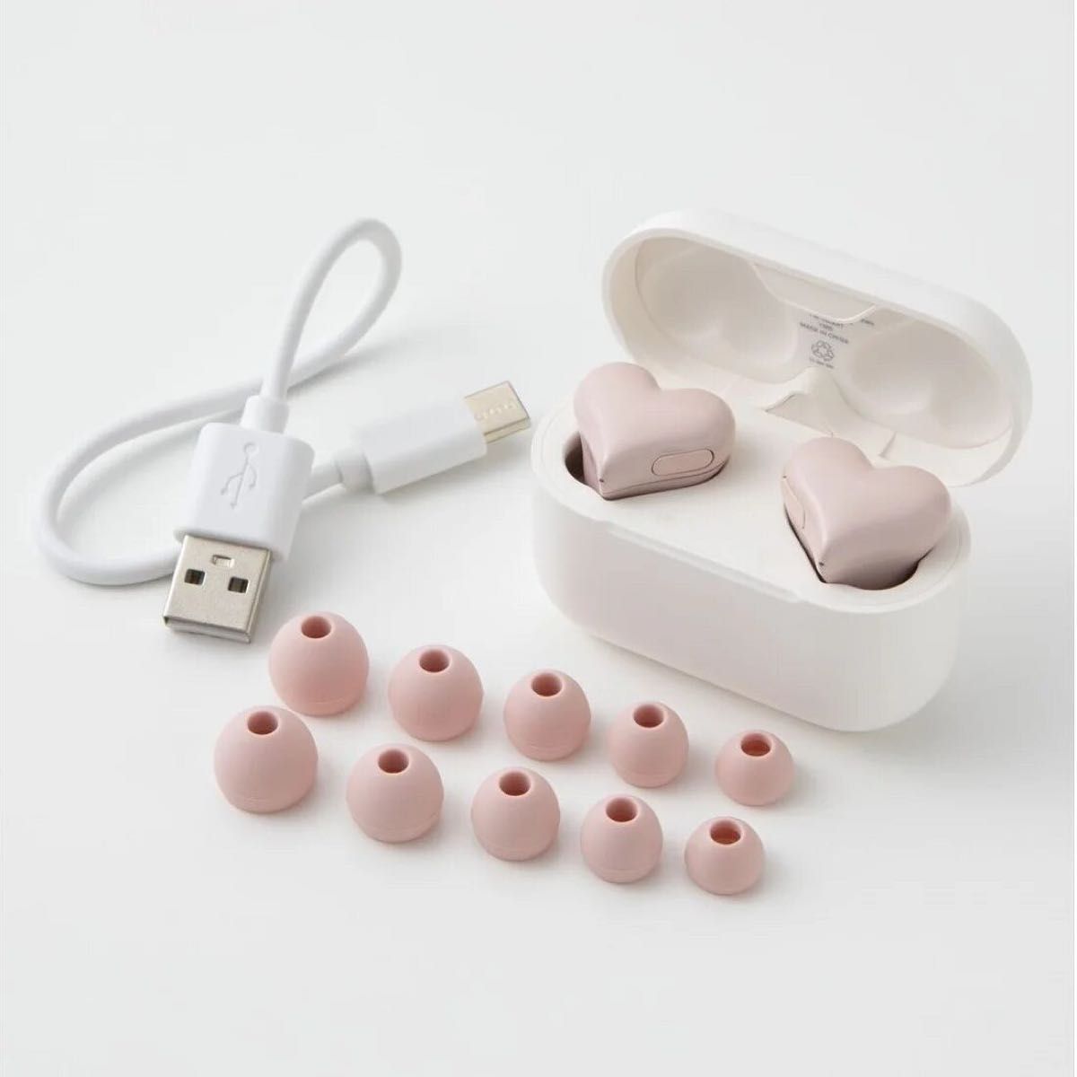 ★セール★ワイヤレスイヤホン ハート ヘッドフォン  可愛い Bluetooth ピンク