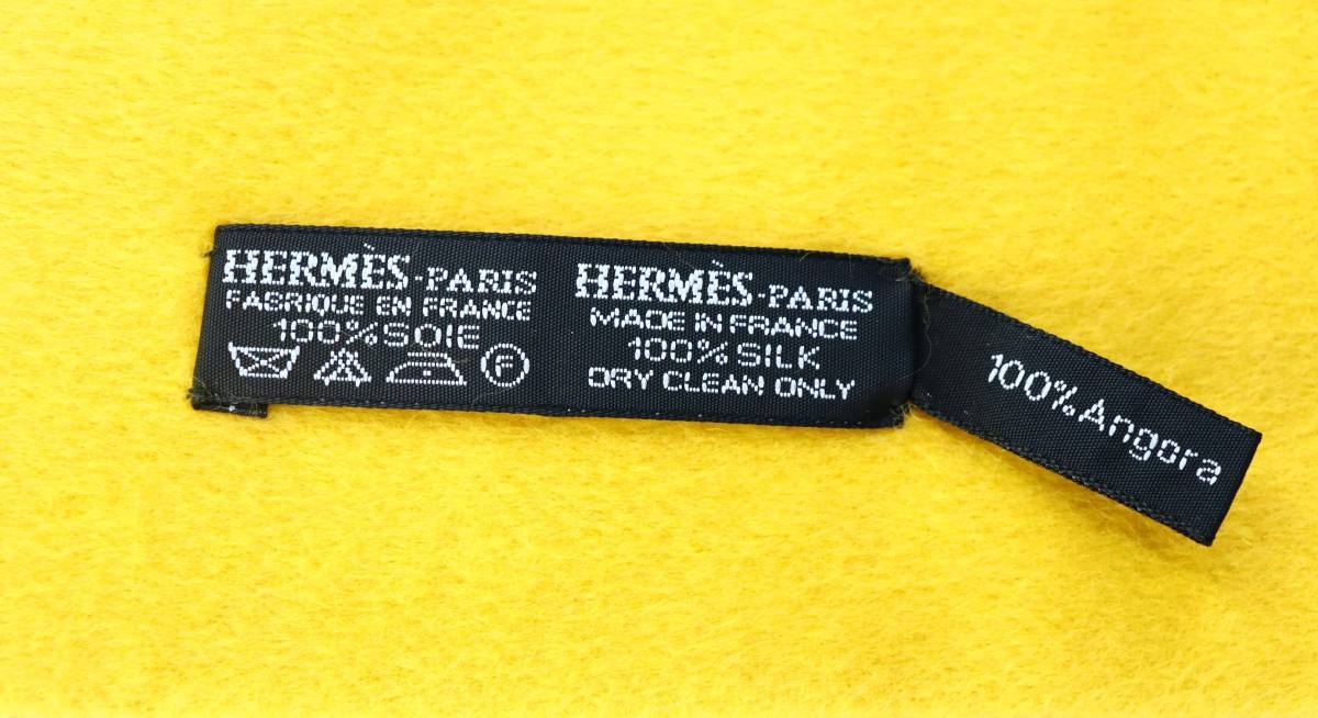 【送料無料】HERMES　エルメス　マフラー　ショール　シルク×アンゴラ　神々の音楽　MUSIQUE　DES　DIEUX　オレンジ　21-1017箱_画像10