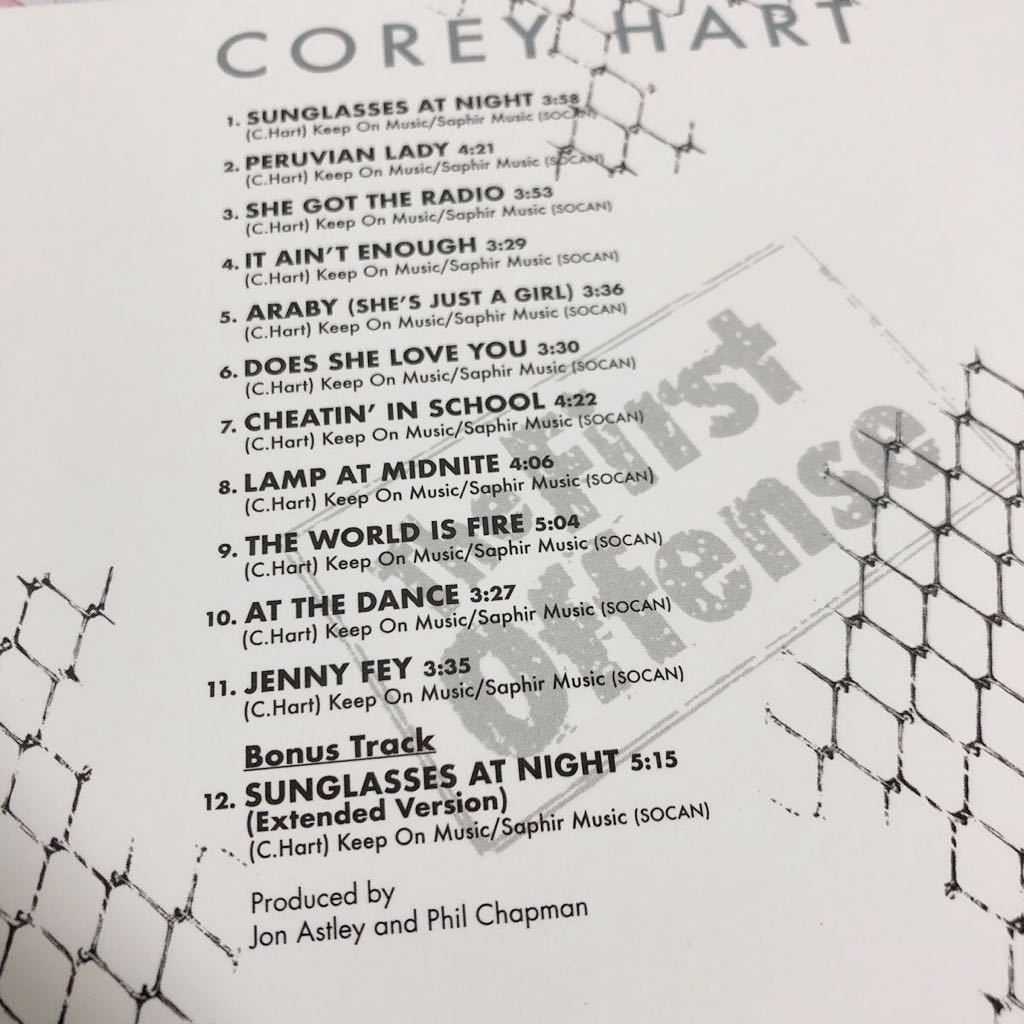 中古CD★ Corey Hart - First Offense - incl. Bonus Track ★輸入盤 紙ジャケット コリーハート_画像3