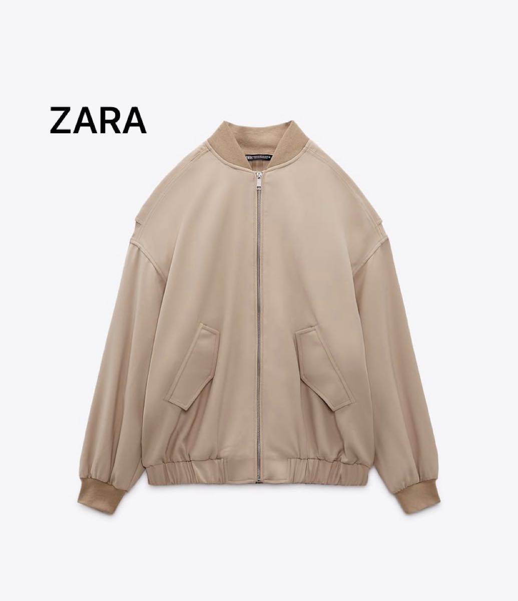 新品タグ付き ZARA オーバーサイズ　ボンバージャケット　ブルゾン ラウンドネック