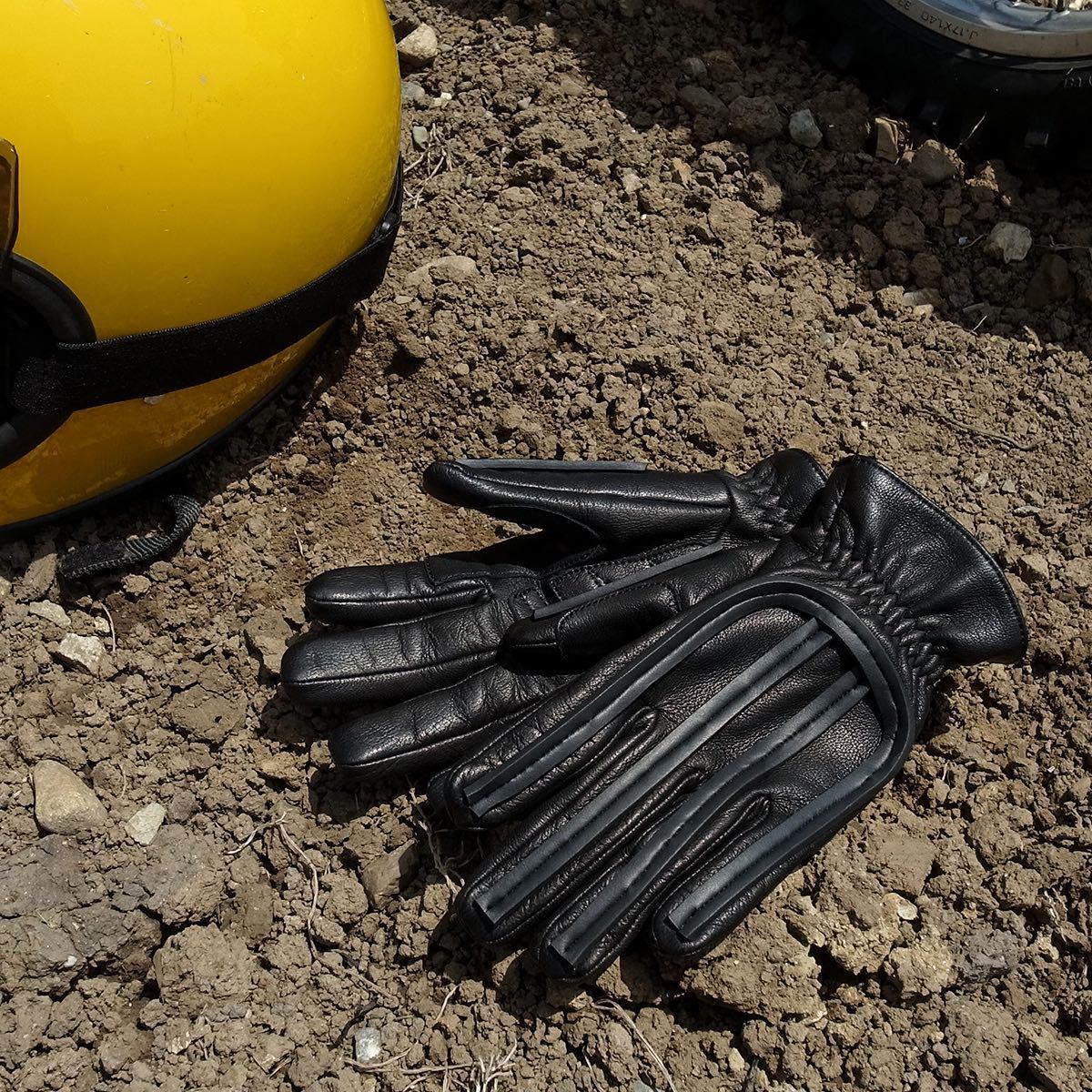 VMX GLOVES ヴィンテージモトクロスグローブ[BLACK×BLACK] Mサイズ_画像1