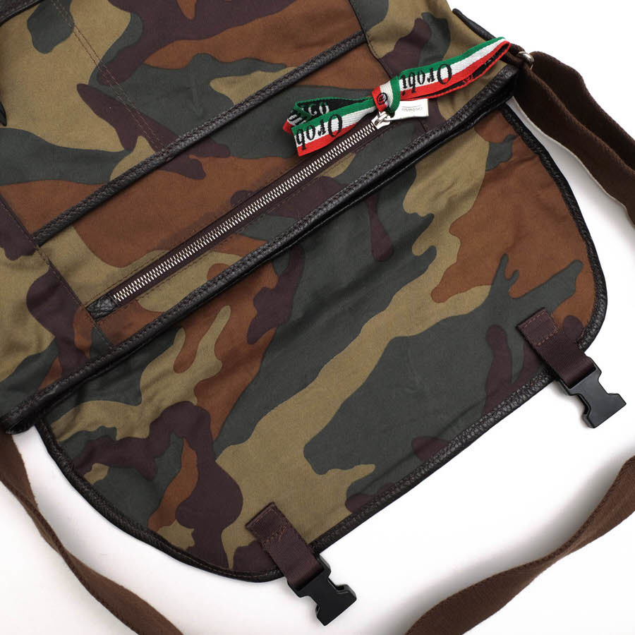 orobianco オロビアンコ ショルダーバッグ DOCILE-Z NYLON camo 伊リモンタ社ナイロン 牛革 フラップ式 メッセンジャーバッグ 迷彩・カモ_画像7