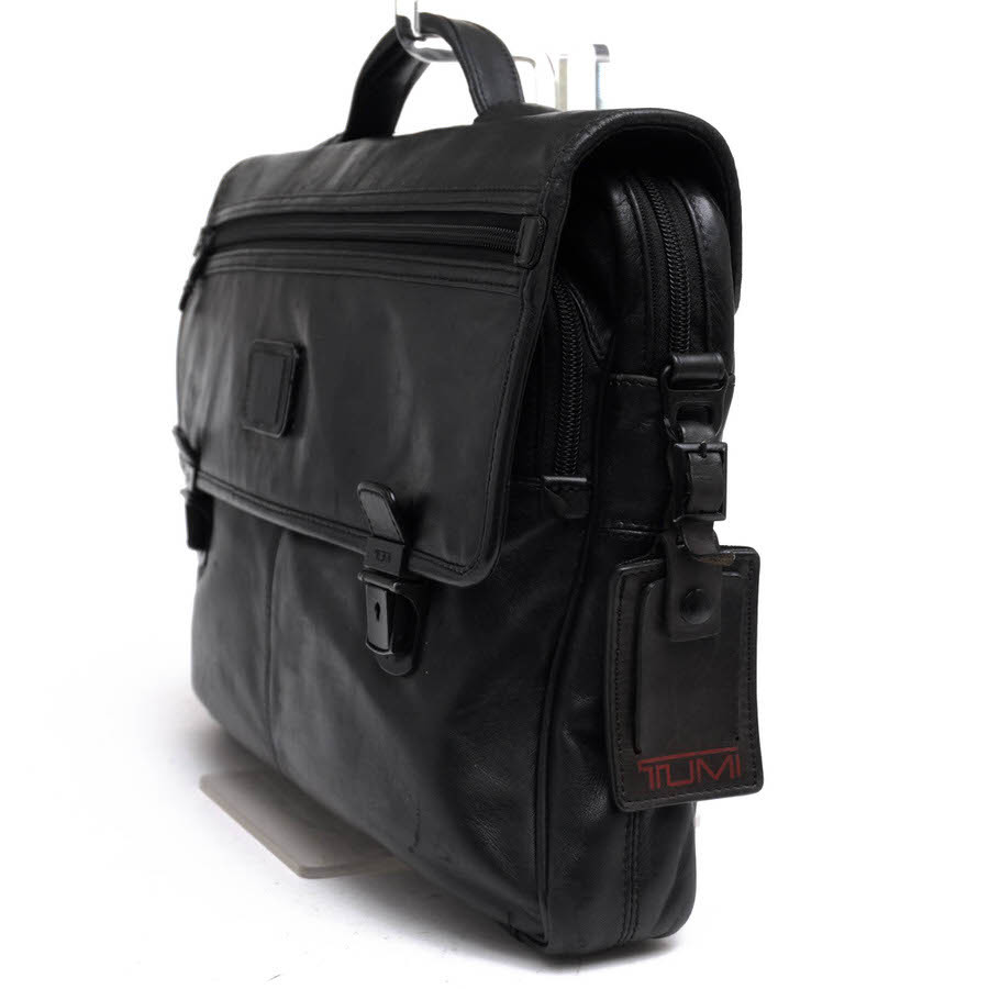 TUMI トゥミ ビジネスバッグ 96167DH Leather Slim Flap Brief ナパレザー 牛革_画像4