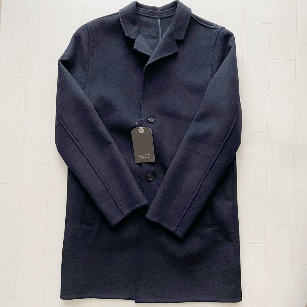 新品 ZARA BOYS ザラ ボーイズ キッズ 男の子 チェスター コート ダークネイビー 紺 11-12歳 152 150 ウール 冠婚葬祭 オケージョン_画像2