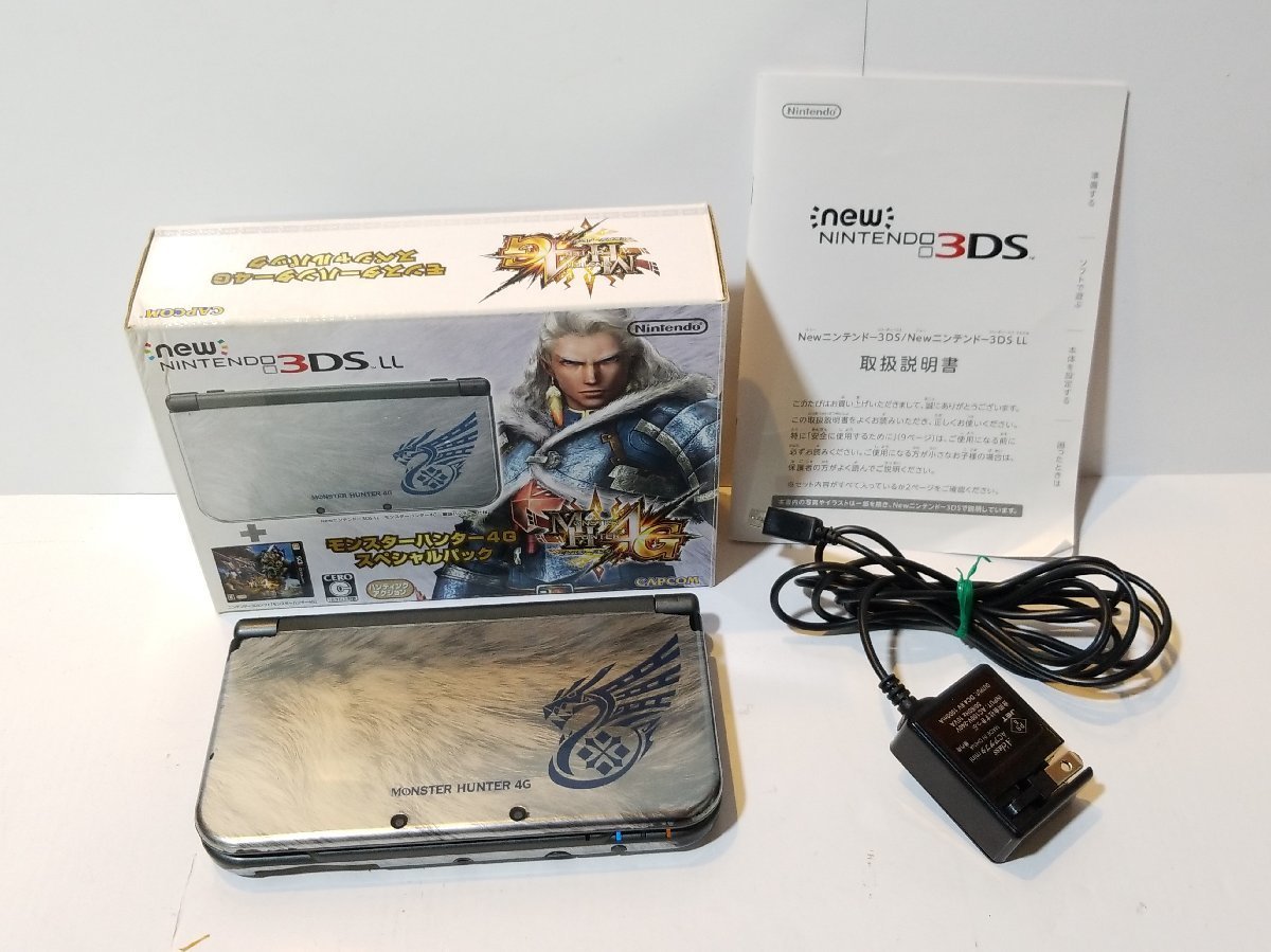 ★送料無料!! ジャンク Newニンテンドー3DS LL モンスターハンター4G スペシャルパック 欠品あり 初期化済み(2925785)_画像1