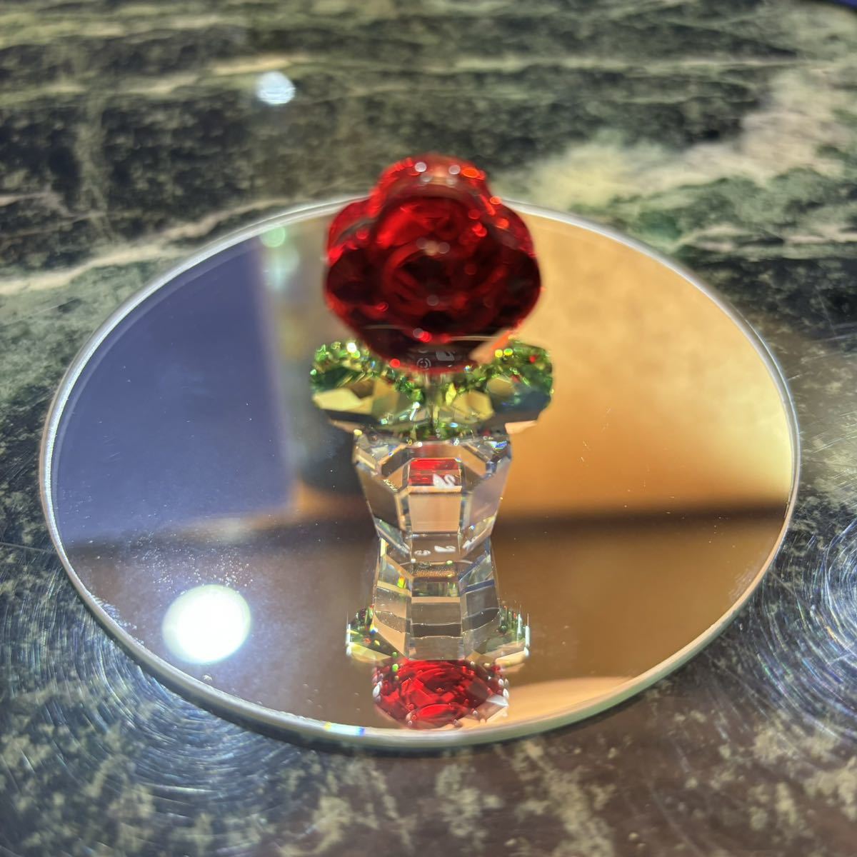 【未使用品】SWAROVSKI スワロフスキー　バラ 薔薇 花 フィギュリン 置物 クリスタル happy flowers_画像1