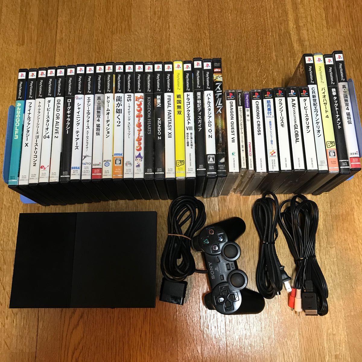 新品ピックアップレンズ交換済 プレステ2 PS2 本体 薄型 SCPH-90000 ソフト32本セット チャコールブラック