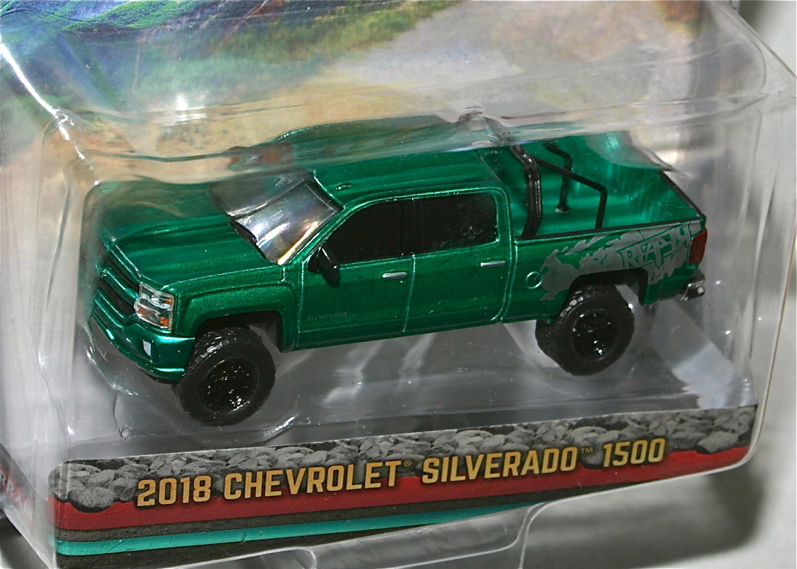 Greenlight 1/64 2018 Chevrolet Silverado Chevrolet Silverado 1500 зеленый машина Chevy Chevy зеленый свет Green Machine
