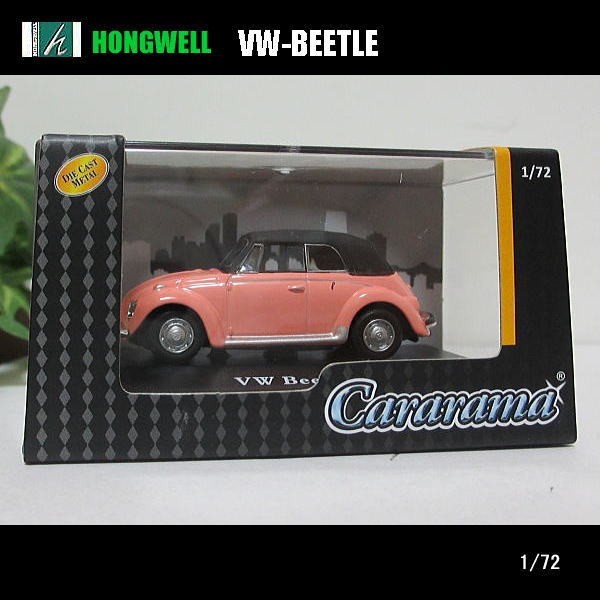 1/72VW-ビートル/(ピンク/ブラックトップ）/VW-BEETLE/HONGWELL/ダイキャストミニカーの画像5
