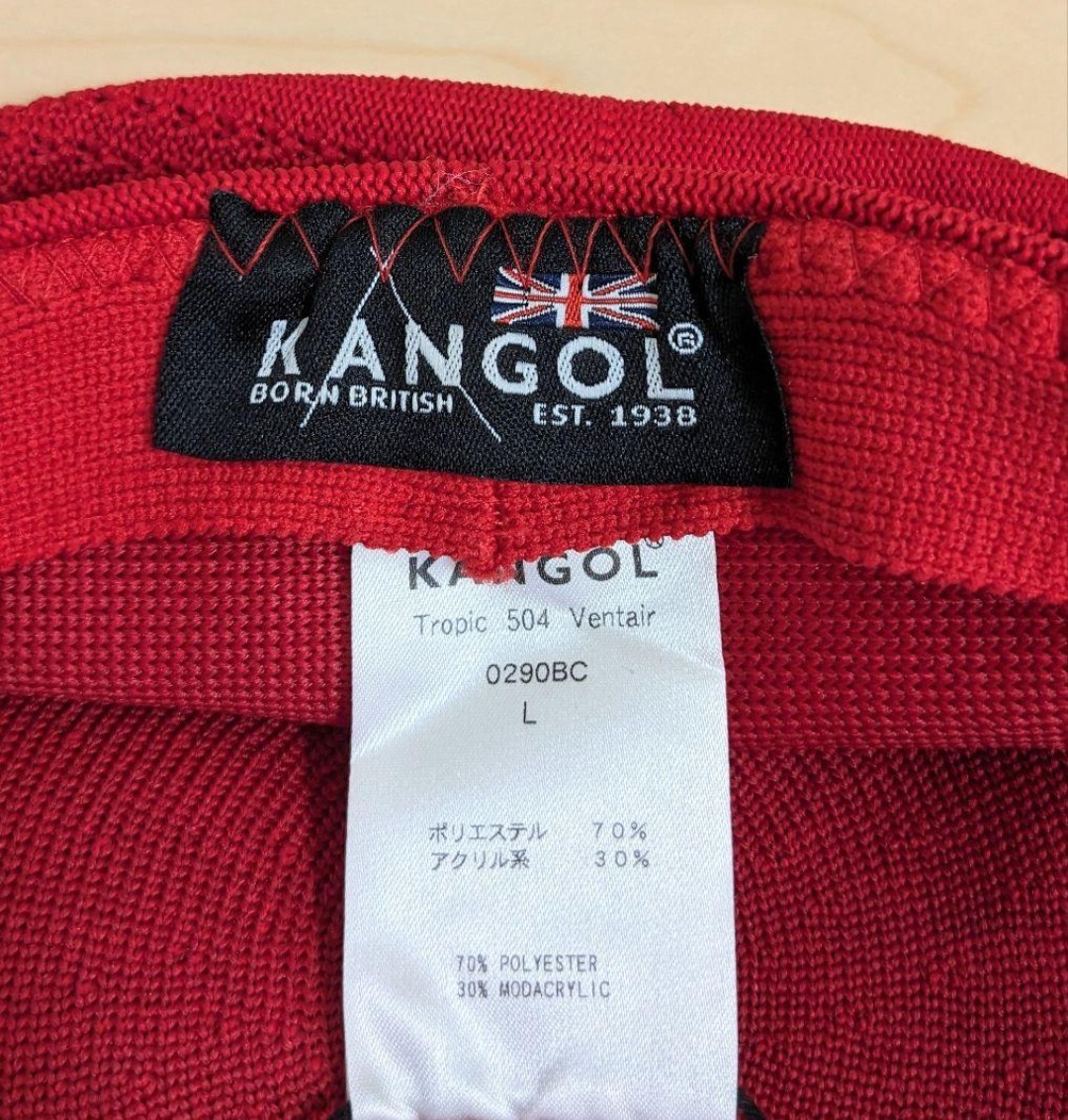 L 新品 KANGOL TROPIC 504 VENTAIR ハンチング キャップ オールメッシュ 0290BC カンゴール トロピック 504 ベントエア レッド 赤_画像6