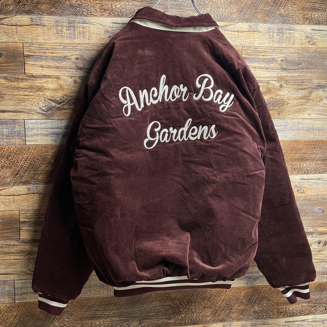 Backers バッカーズ コーデュロイジャケット スタジャン 赤 ボルドー ワインレッド マルーン 刺繍 古着 スイングトップ ブルゾン メンズ