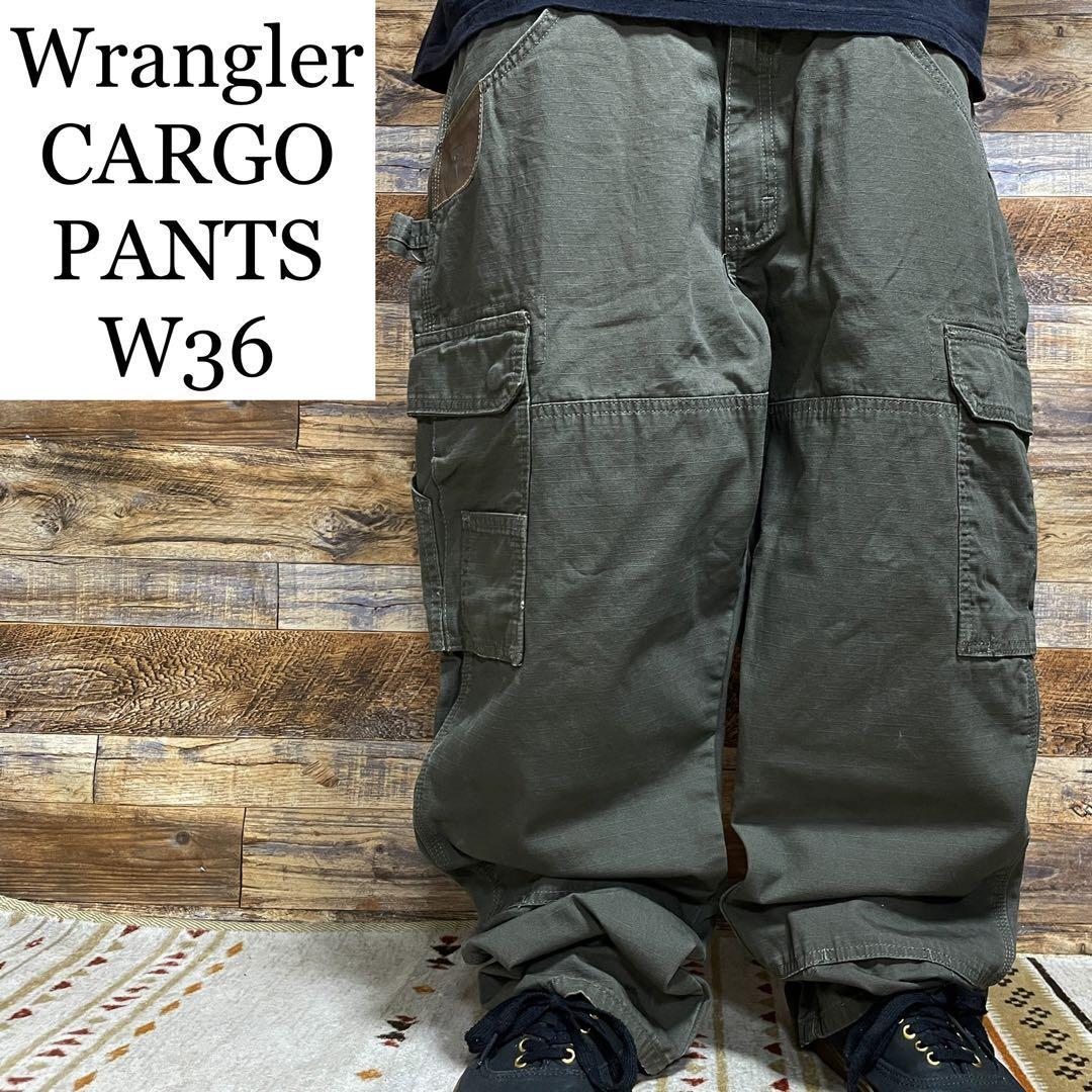 Wrangler ラングラー カーゴパンツ ペインターパンツ グリーン カーキ 緑 古着 w36 ワークパンツ 極太 オーバーサイズ ワークパンツ  メンズ