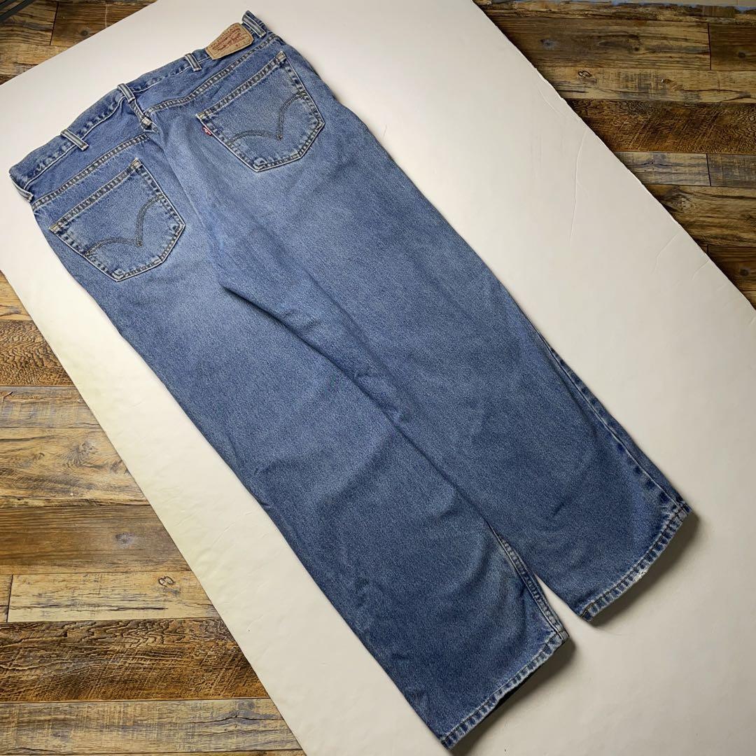 Levi's リーバイス 550 デニム w42 ジーンズ 古着 極太 ジーパン Gパン バギーデニム ライトブルー 青 オーバーサイズ levis  ビッグサイズ