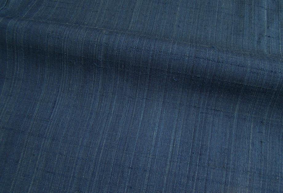 時代屋 裄63.6ｃｍ 粋な 藍色 真綿紬 正絹 仕立上り 袷 148ｃｍ～154ｃｍ TT567_画像3