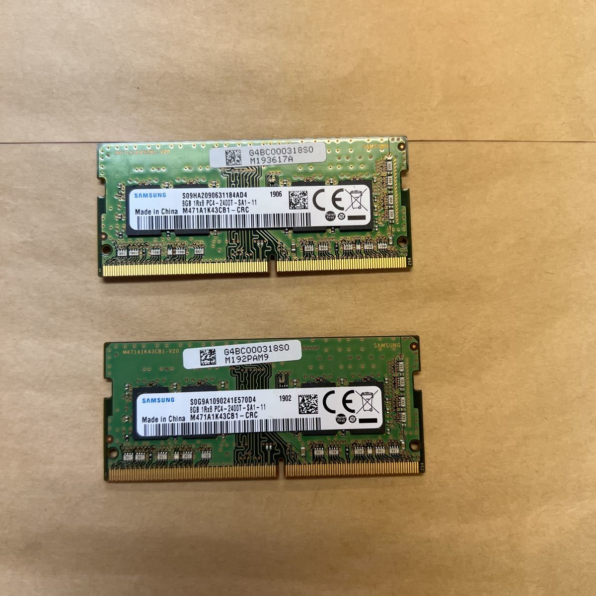 16GB #147# SAMSUNG PC4-2400T -SA1-11 8GBx2枚=16GB_画像2
