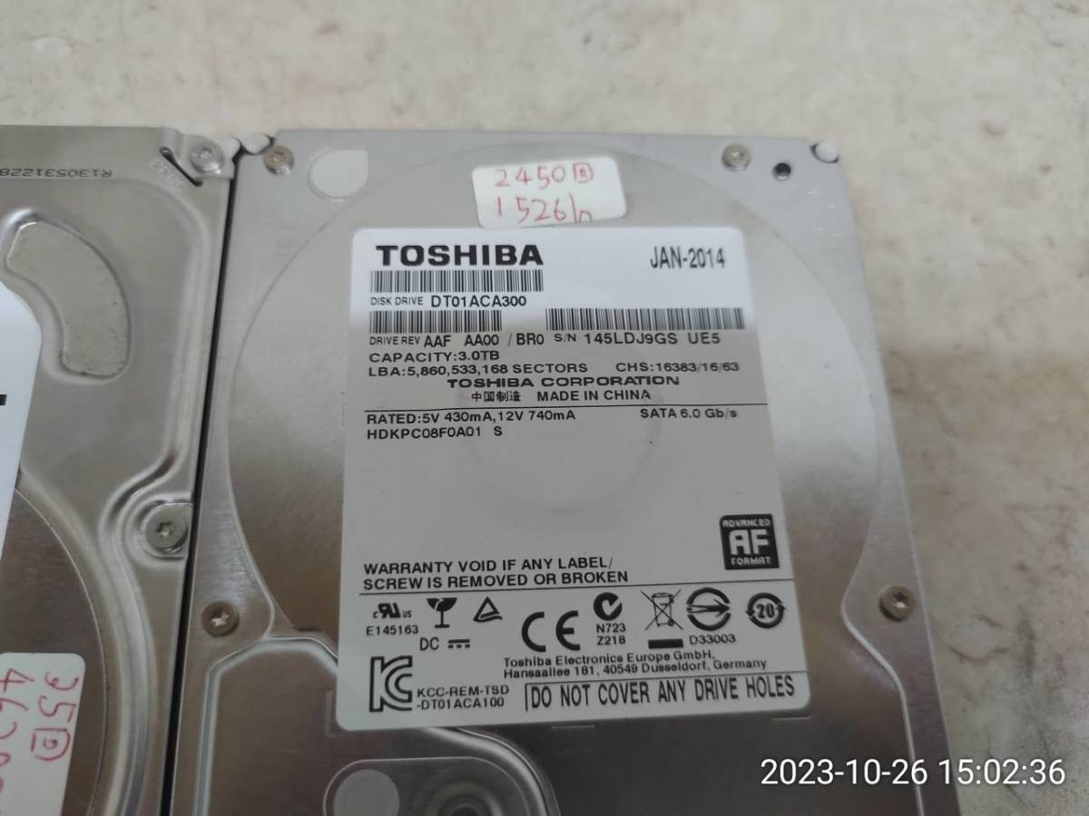 I442P4 2台セット 3TB SEAGATE ST3000DM001 TOSHIBA DT01ACA300_画像3