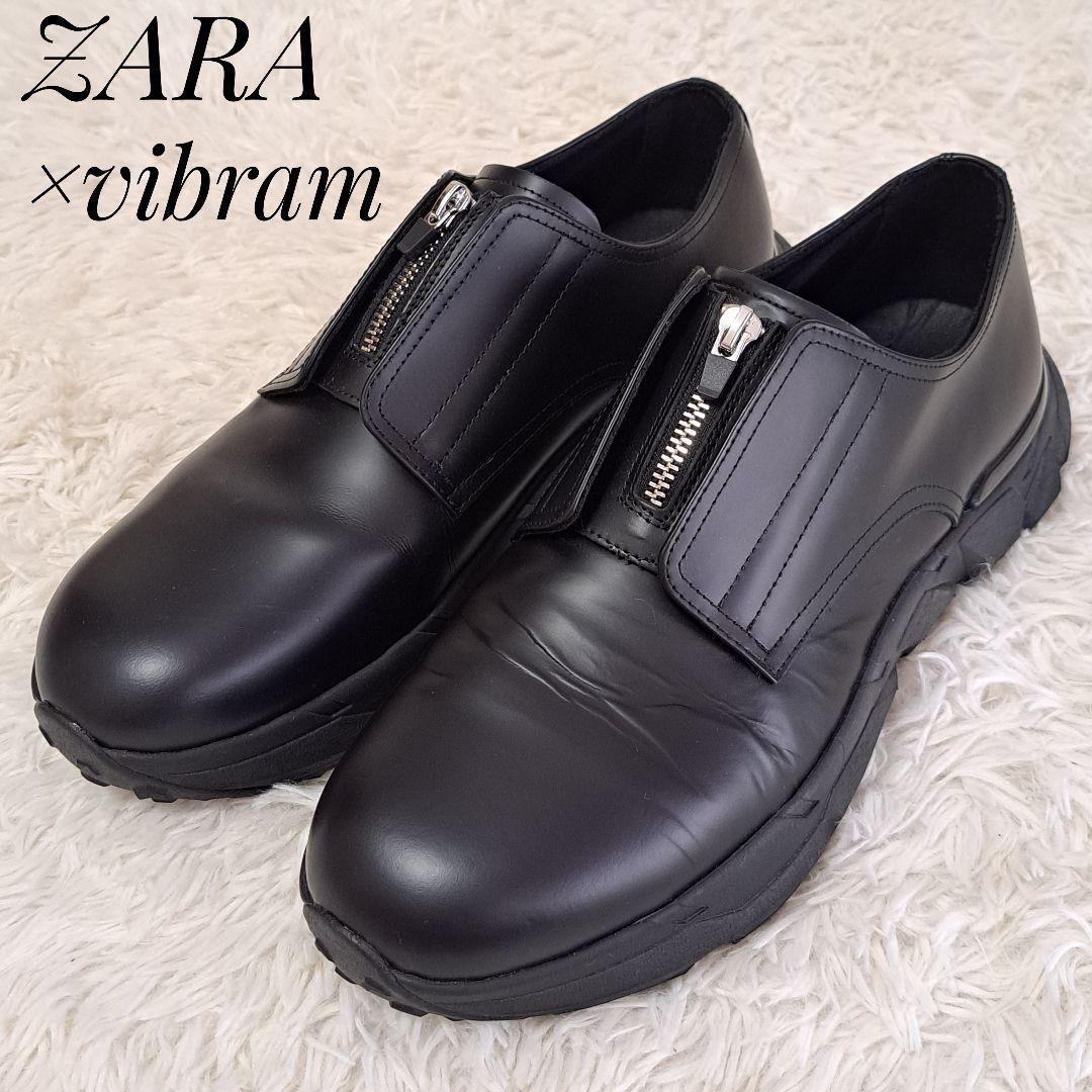 Zara Vibram（R)ジッパーレザーシューズ - 靴