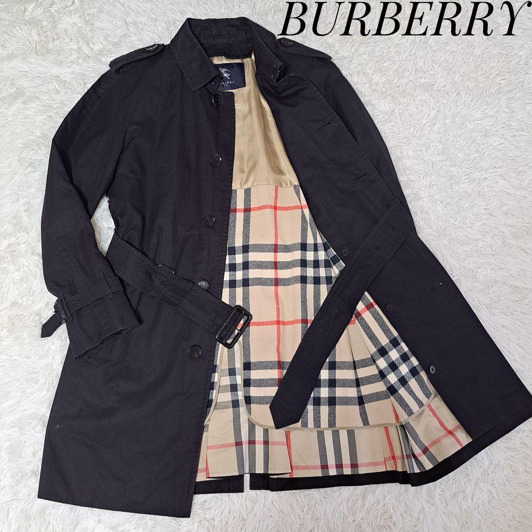 堅実な究極の BURBERRY LABEL◇トレンチコート/M/ポリエステル/BLK