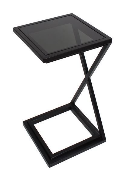 輸入家具 サイドテーブル ブラック コーヒーテーブル リビングスタジオ 直輸入 ソファ アイアン ガラス モダン シンプル EH-168A 送料無料