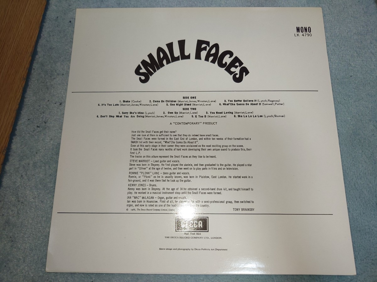 【UK盤レコード】 Small Faces　スモールフェイセス Decca 1stアルバム_画像5