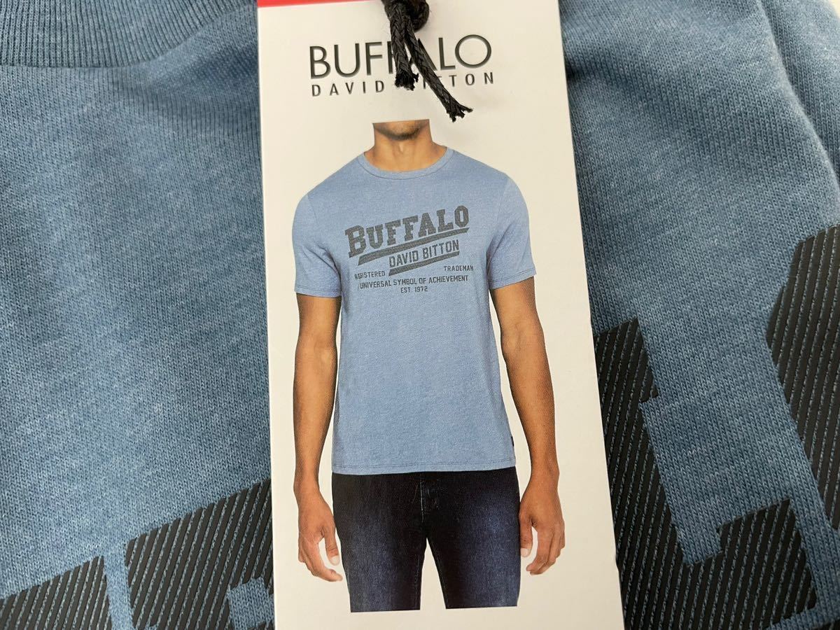 新品■BUFFALO バッファロー メンズ 半袖シャツ Tシャツ L ブルー ロゴ _画像5