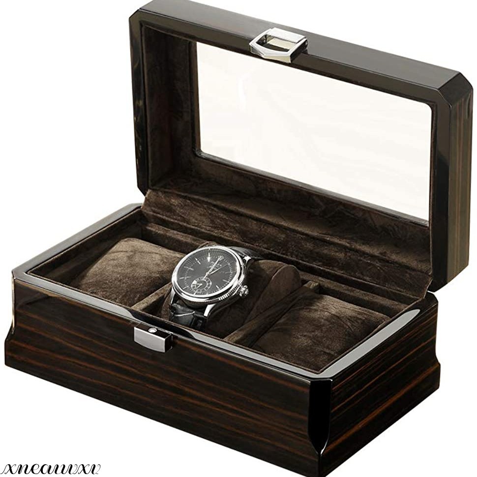 高級感のある ウォッチケース 腕時計 3本収納 木製 ブラック