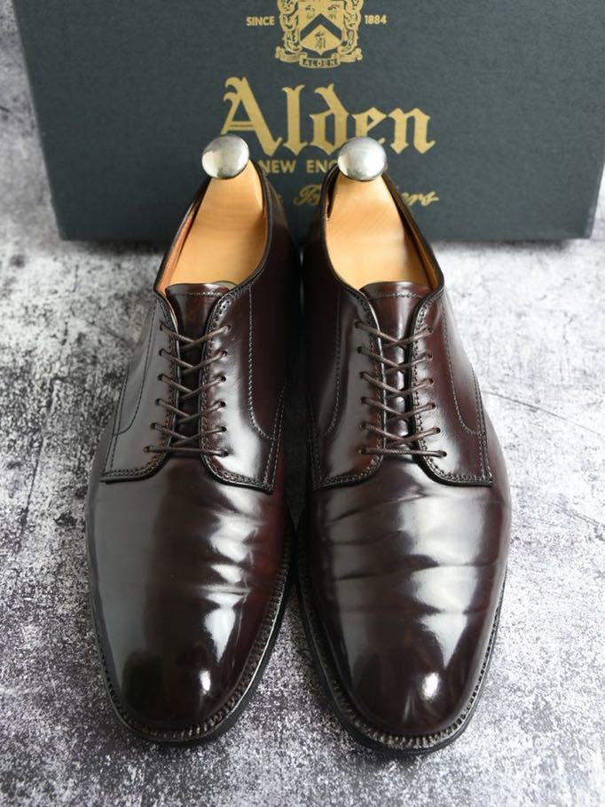 絶品】 ALDEN プレーントゥ 7E ダークブラウン スエード オールデン 7