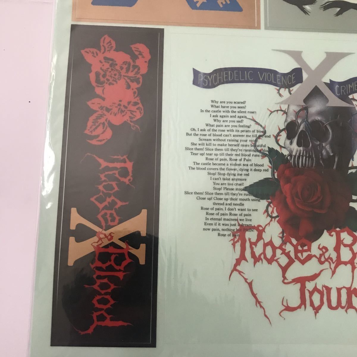 【新品未開封】 X JAPAN ROSE&BLOOD TOUR ツアー 公式グッズ ステッカー YOSHIKI TAIJI Toshl hide PATA xjapan エックス ジャパメタ_画像4