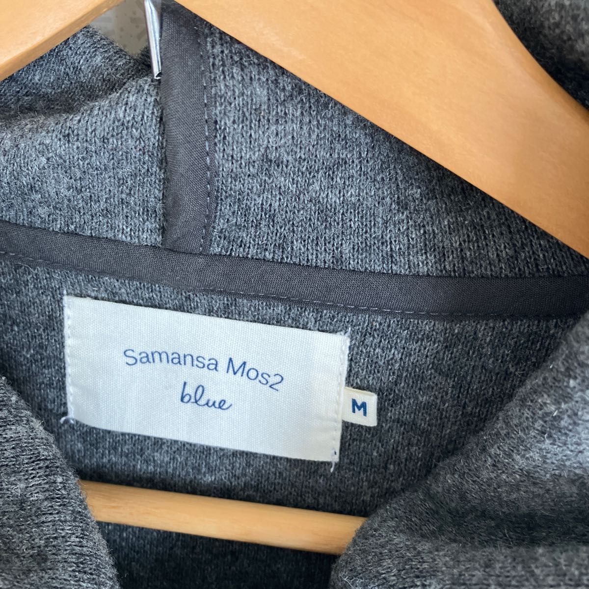 Samansa Mos2 blueコート フード付き サマンサモスモス M