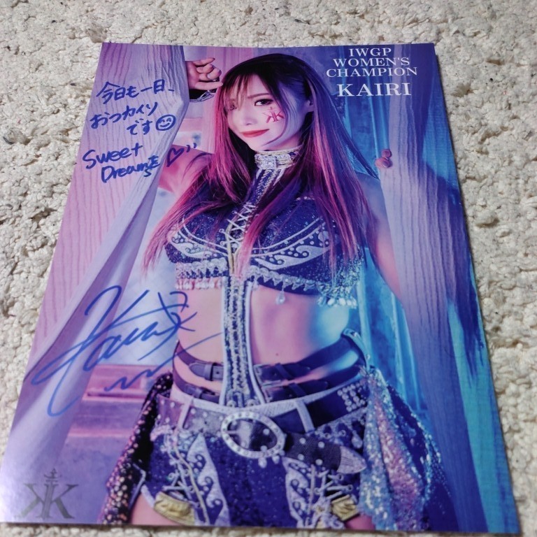  Yahoo auc limited exhibition Star dam kai liKAIRI with autograph portrait WWE. castle kai li purple . Io middle ... rock . flax super woman Professional Wrestling 