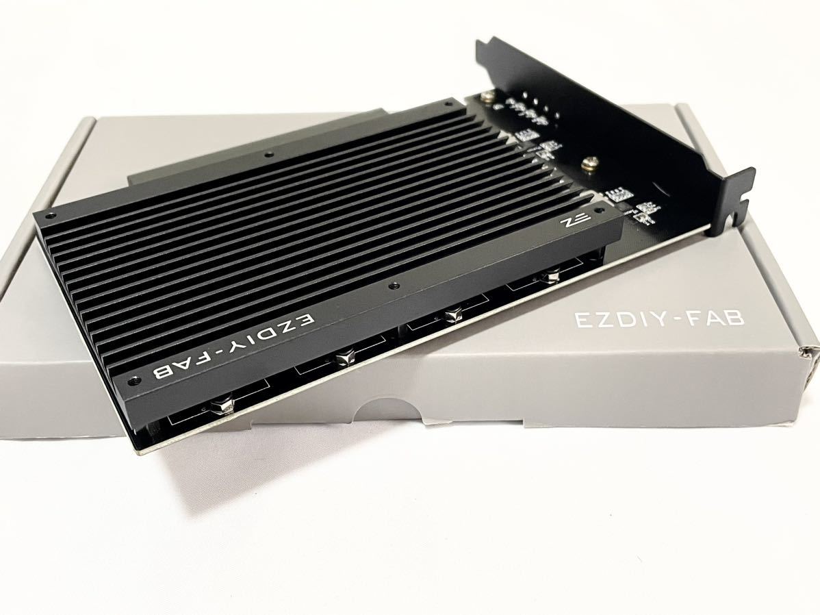 EZDIY-FAB Quad M.2 PCIe 4.0/3.0 X16 拡張カード、ヒートシンク付き, PCI-Express X4対応, Intel プラットフォームの RAID-on-CPU (VROC) _画像10