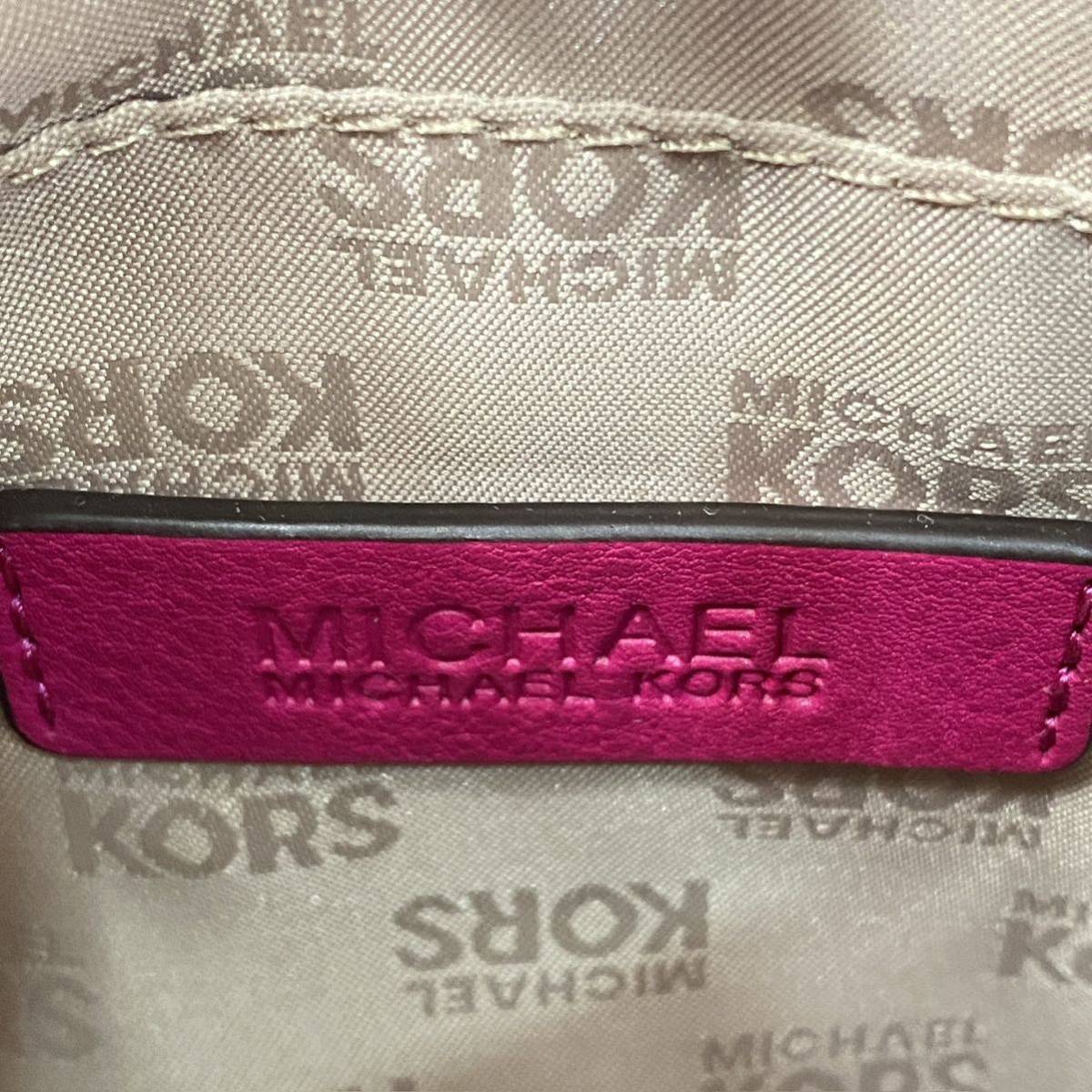 未使用 MICHAEL KORS マイケルコース 本革 レザー タッセル クロスボディ ショルダーバッグ_画像9