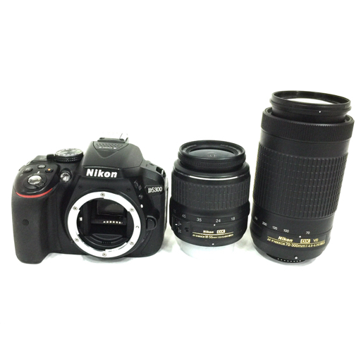 1円 Nikon D5300 ED18-55mm1:3.5-5.6G70-300mm1:4.5-6.3G デジタル一眼レフカメラ 動作確認済み ニコン C9172237