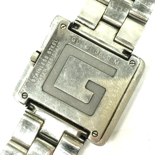 グッチ 腕時計 3600M Gロゴケース 黒文字盤 シルバー金具 クォーツ メンズ 純正ベルト GUCCI QS103-65_画像2