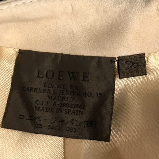 ロエベ サイズ 36 羊革 スカート バックハーフジップ ブランド ボトムス スペイン製 レディース ベージュ系 LOEWE_画像6