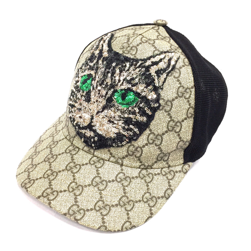 1円 グッチ サイズ L / 58 メッシュキャップ 帽子 GG柄 スパンコール