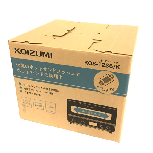 新品同様 KOIZUMI KOS-1236 オーブントースター マイコントースター ブラック 未使用 コイズミ_画像1