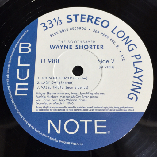 ウェイン・ショーター WAYNE SHORTER The Soothsayer Blue Note ブルーノート 988 レコード_画像5