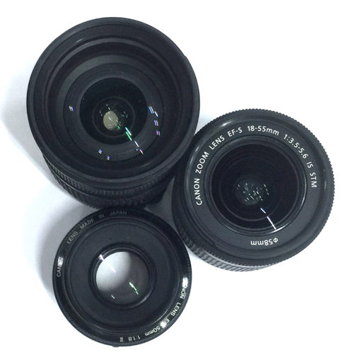 1円 Canon Kiss X7i EF 50mm 1:1.8 II EF-S 18-55mm 1:3.5-5.6 IS STM 含む デジタル一眼レフカメラ L131937_画像9