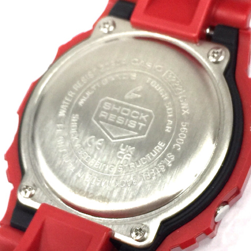 美品 カシオ 電波 腕時計 G-SHOCK GWX-5600C-4JF G-LIDE デジタル MULTI BAND 6 タフソーラー メンズ 稼働 赤_画像4